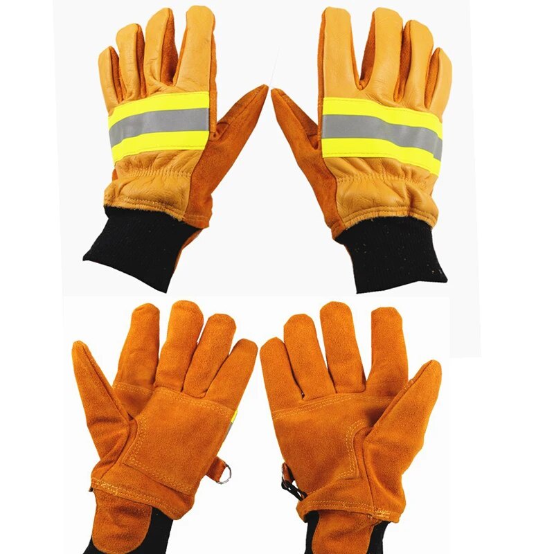 398 Fire-Fighting Gloves Rescue Heat-Insulating Flame-Retardant Wear ...