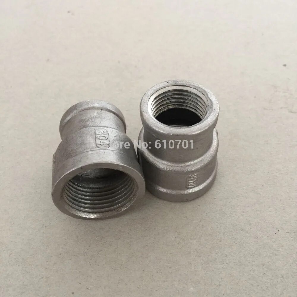3 X 2 Inch Female NPT Bell Reducer Coupling – 304 Stainless Steel, 150 Lb, Unbranded But Strong
