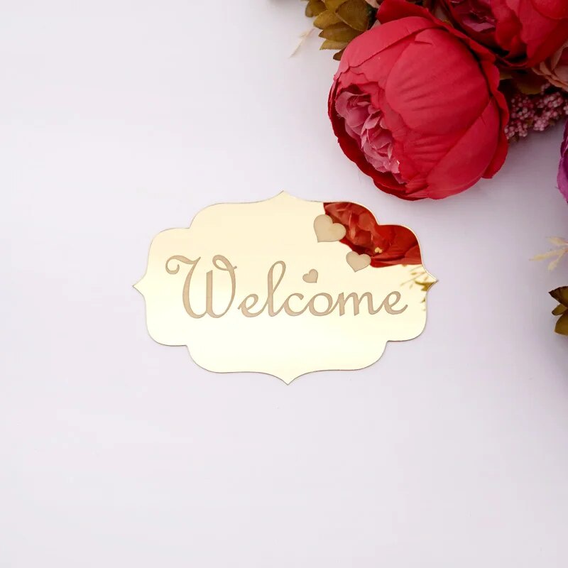 WELCOME Indicating Signs Entrance Home Logo Wedding Decor Sign 3D ...