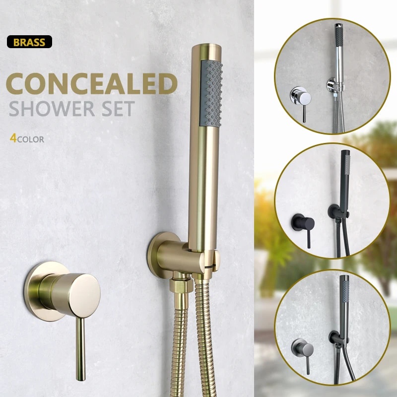 Concealed In Wall Shower Set System Faucet Solid Brass Hot Cold Valve ...