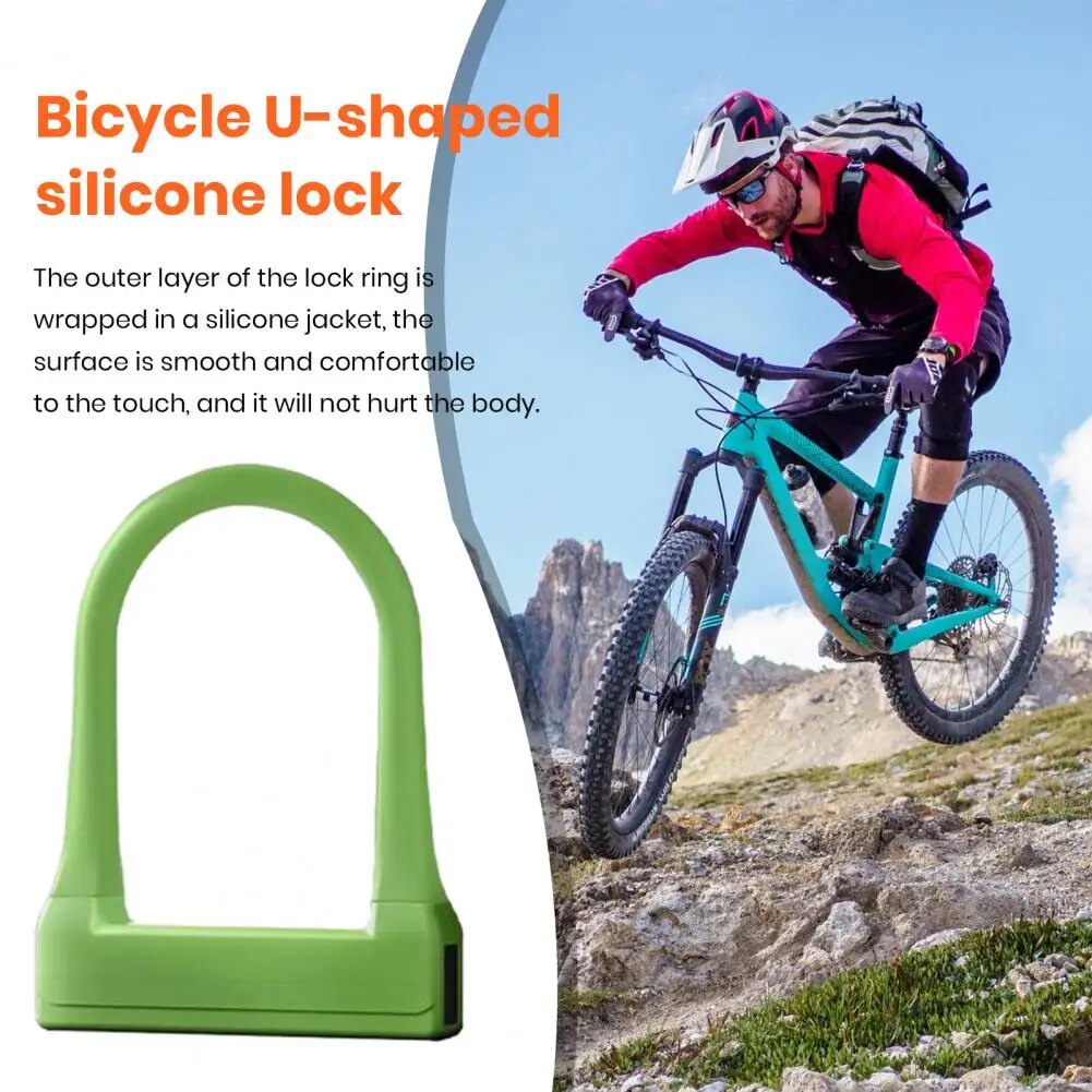 Bicycle Shackle Lock with Keys Integrated U-shaped Silicone Lock Road ...