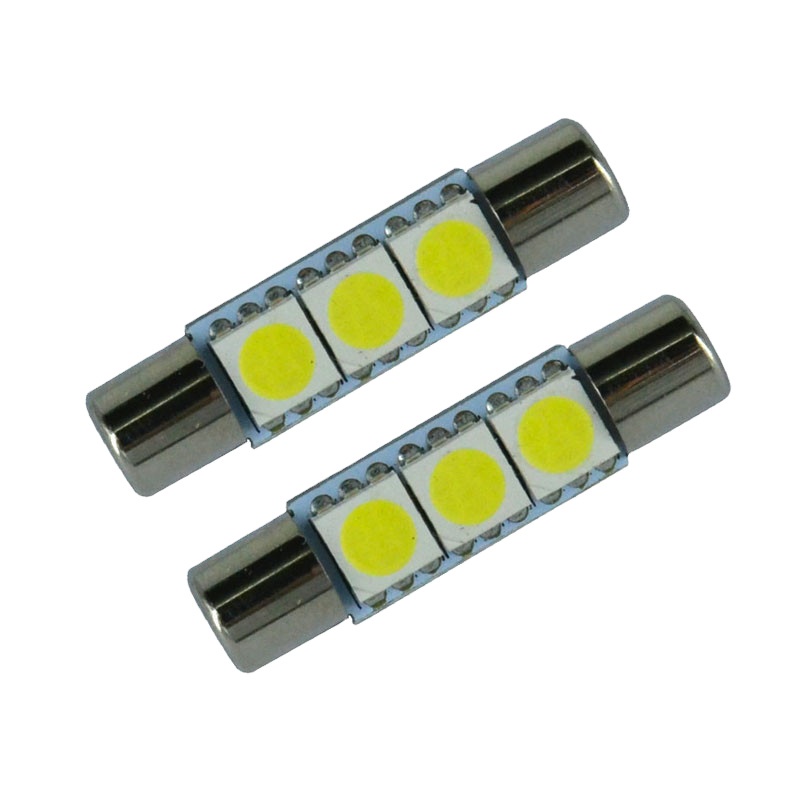 28MM T6 Socket 3 SMD Fuse Festoon 5050 Chip C5W Car Led Sun Visor ...