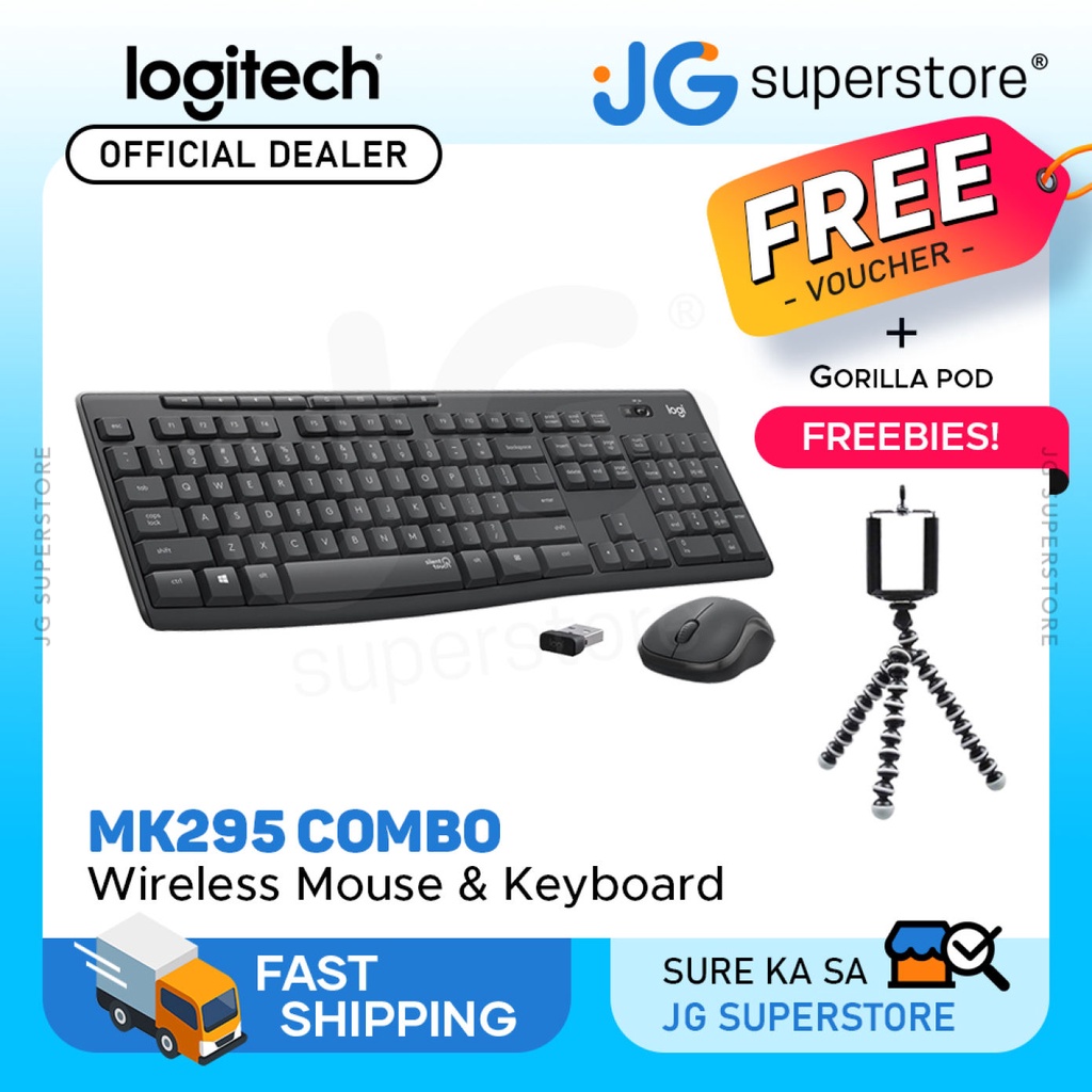 Logitech MK295 Wireless Mouse and Full Size Keyboard Combo with 8