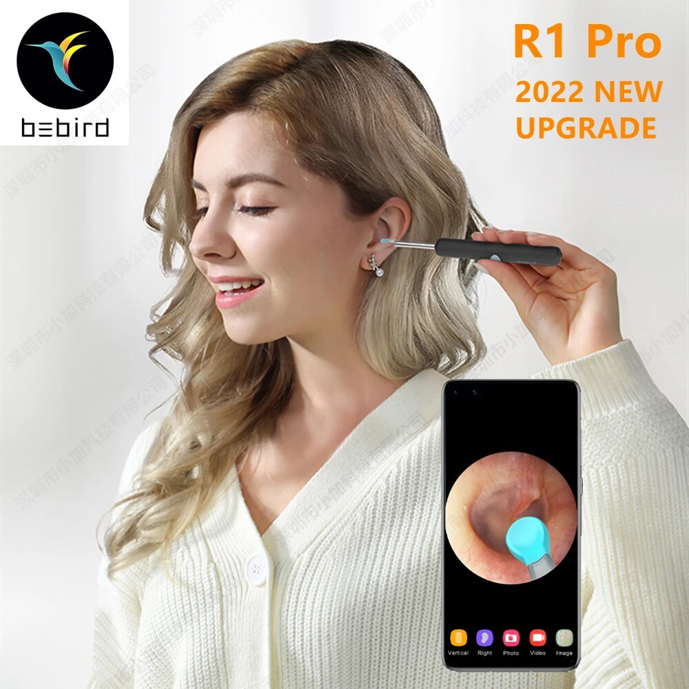 13b New Bebird R1 Smart Visual Ear Sticks Endoscope 300W High Precision ...