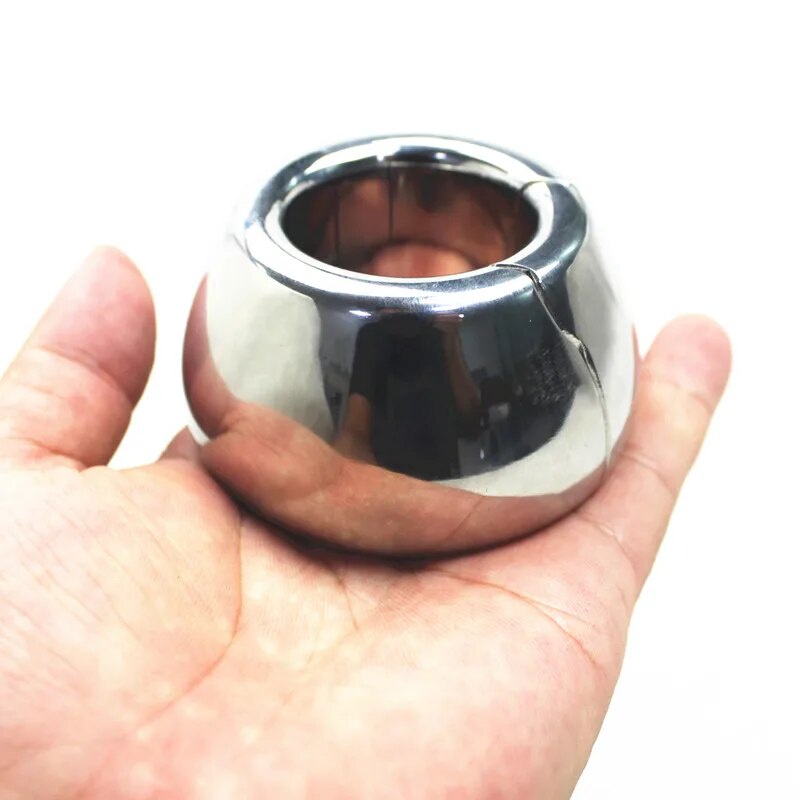 01o New Stainless Steel Scrotum Pendant Ball Stretcher Bondage Weight Bearing Ring Cockring Me 9367