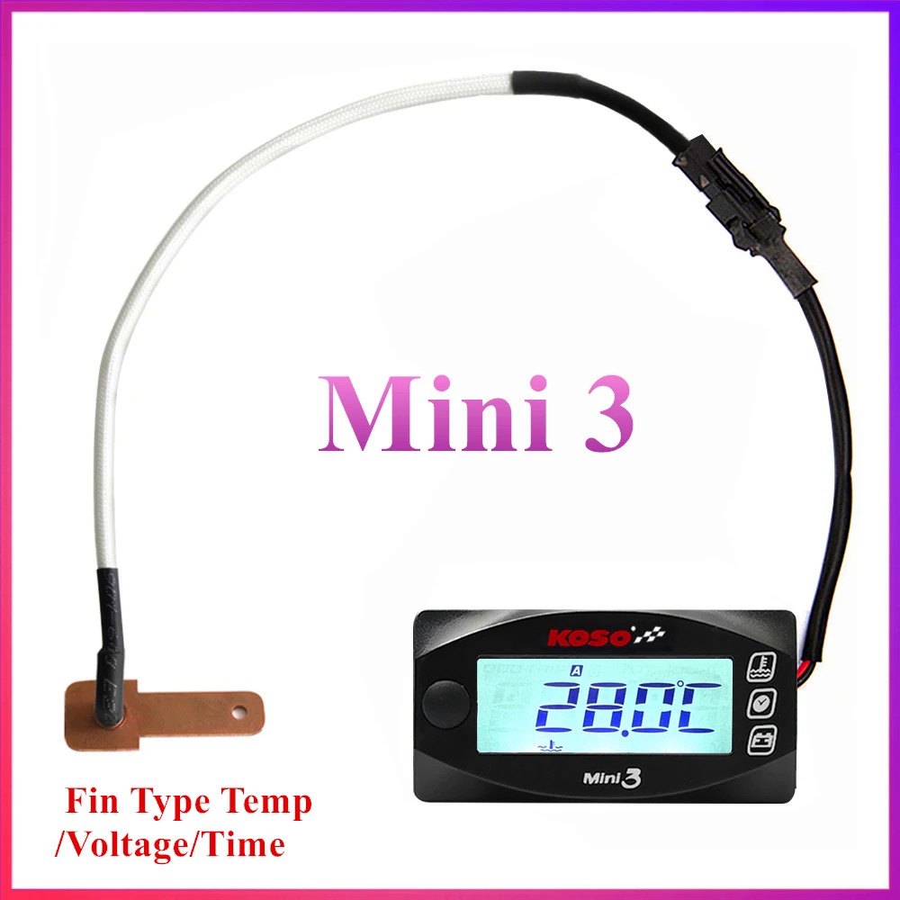 Motorcycle thermometer Fin Type Temperature Sensor Voltage Time Water ...