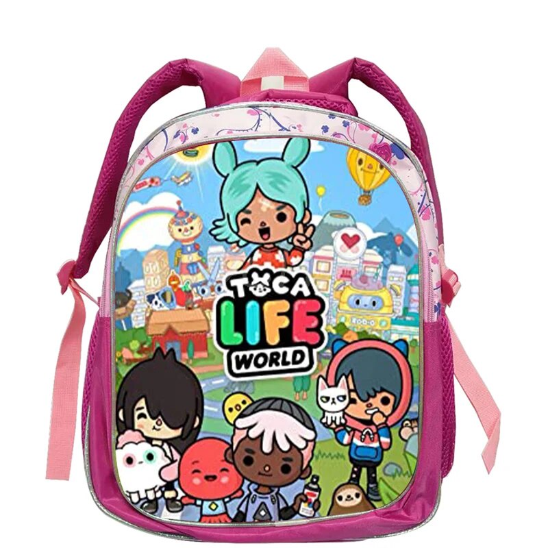 66R Pink Toca Boca Life World Backpack for Baby Boys Girls Kids Primary ...