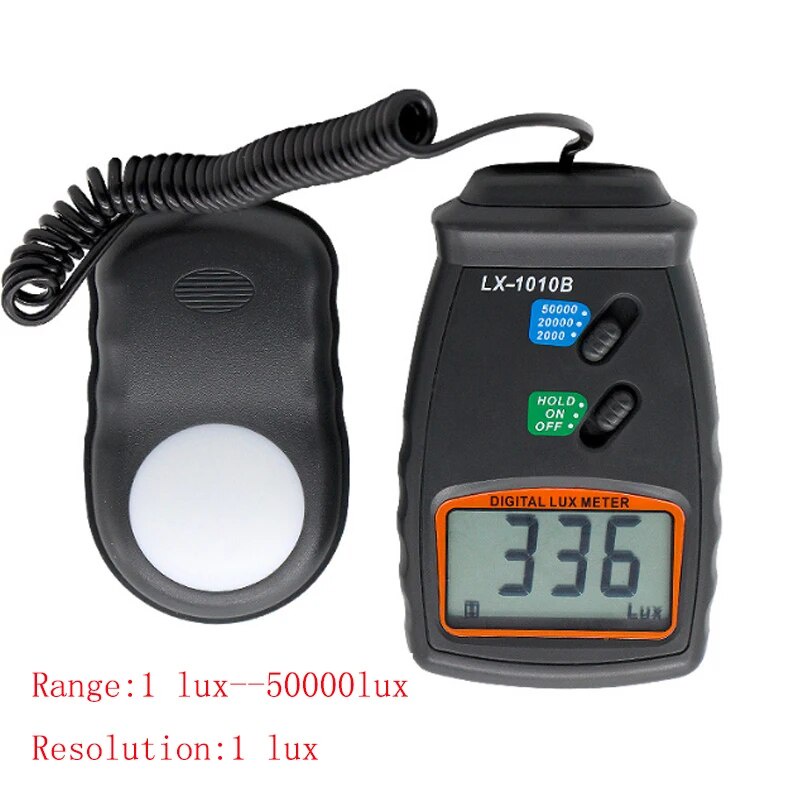 ☄LX1010B Illuminometer 3 Range Digital LCD 50,000 Lux Meter Photometer
