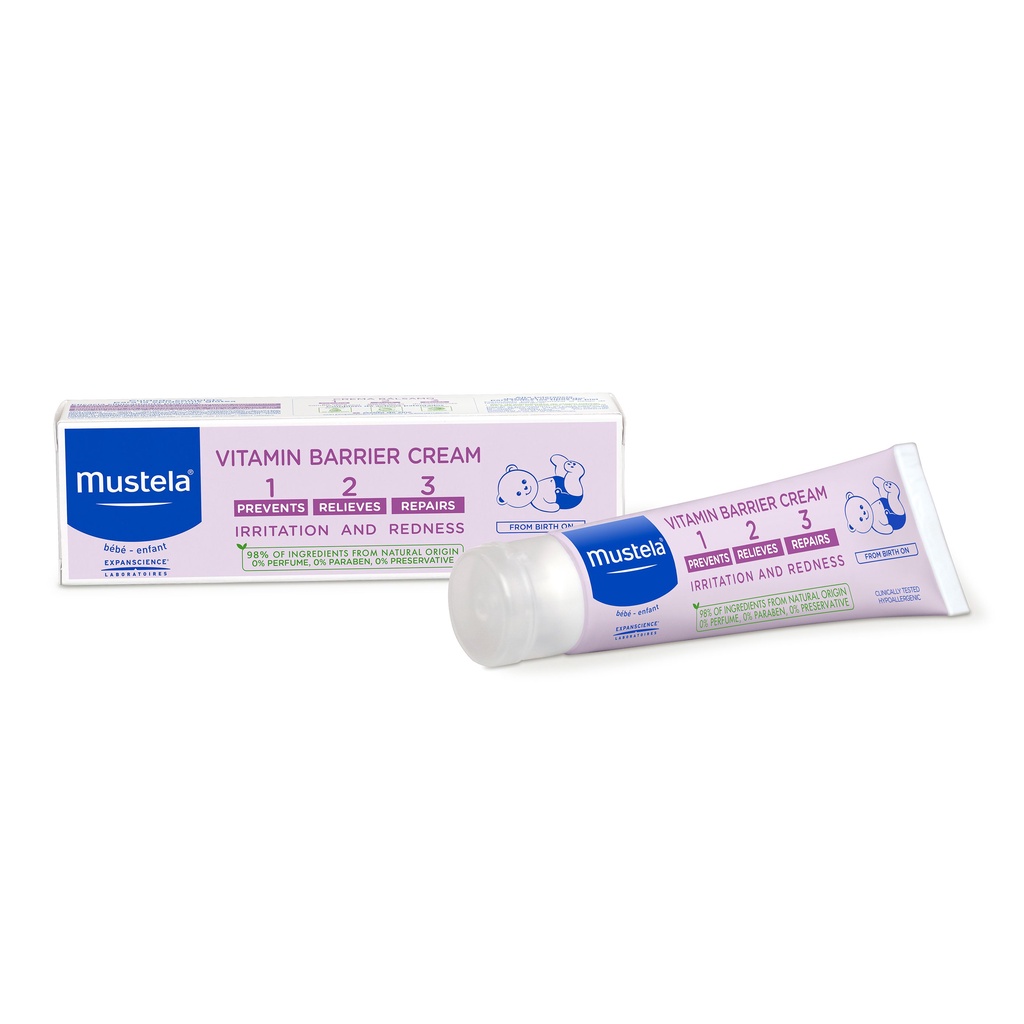 Mustela 123 Diaper Rash Cream Baby Skin Protectant with Zinc Oxide