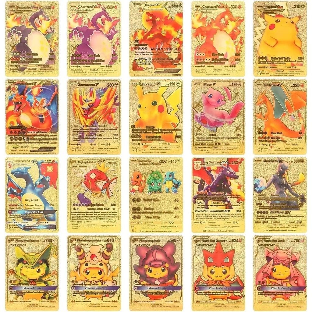 55pcs Pokemon Cards GX Tag Team Vmax EX Mega Energy Shining Pokemon ...