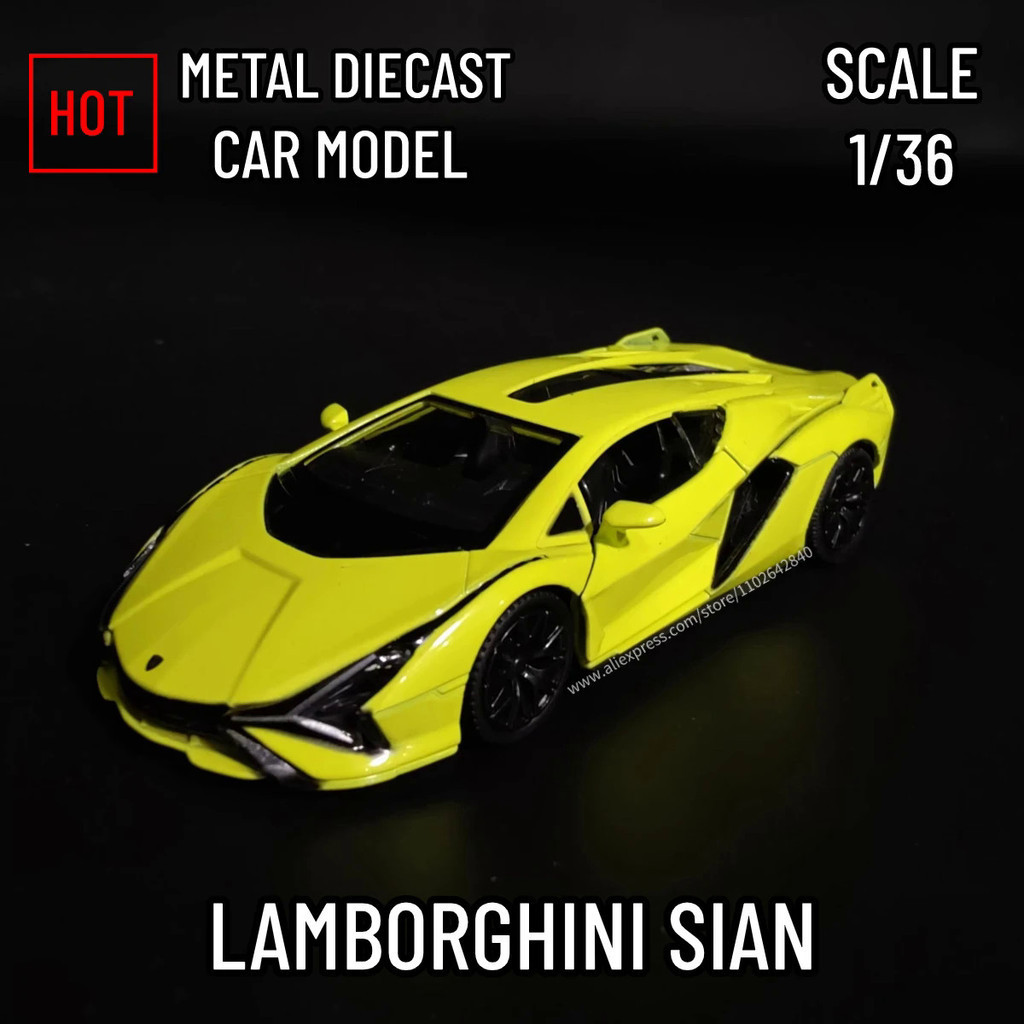 MFE3 1:36 Car Model Replica Lamborghini Sian Scale Metal Diecast ...