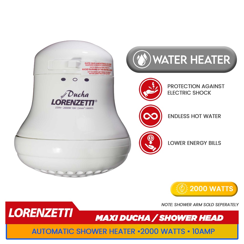 COD Price Lorenzetti Water Ducha Gold HNF Head Maxi Low Mind Heater