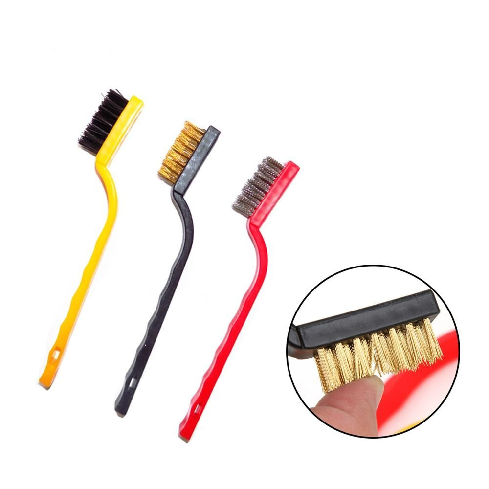 3pcs Mini Wire Brush Set，Remove rust brush, clean stainless steel Mini ...