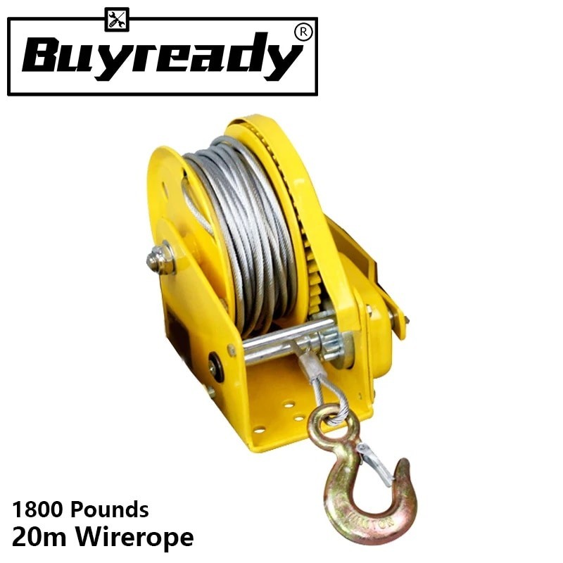 1800 Pounds 20m Wirerope Hand Operated Winch Small Portable Winch
