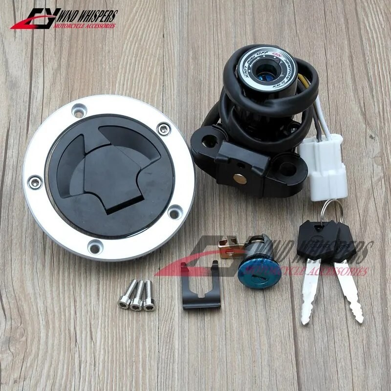 ★Motorcycle Ignition Switch Lock Gas Fuel Petrol Tank Cap Cover For
