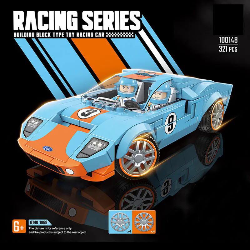 VRFI Classic Speed Racing Car Building Block 1968 Fords Gt40 Bricks ...