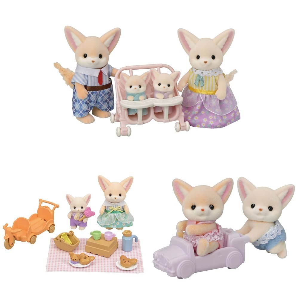 Sylvanian Families Fennec Family + Fennec Twins + Fennec Siblings ...