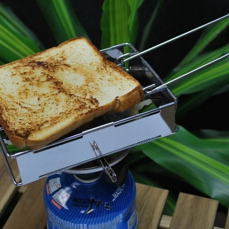 Foldable Stainless Steel Toaster Plate Portable Outdoor Camping Bread ...