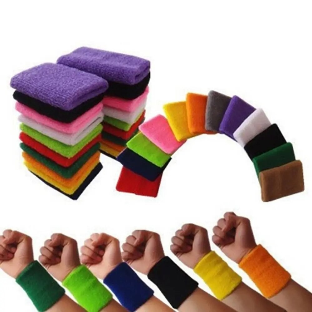 1/2Pcs Unisex Wristbands Sport Sweatband Tennis Hand Band Sweat Wrist ...