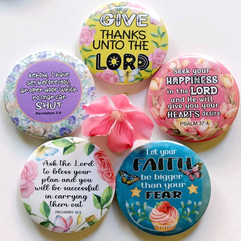 Fridge Bible verses, glitter effect, round ref original