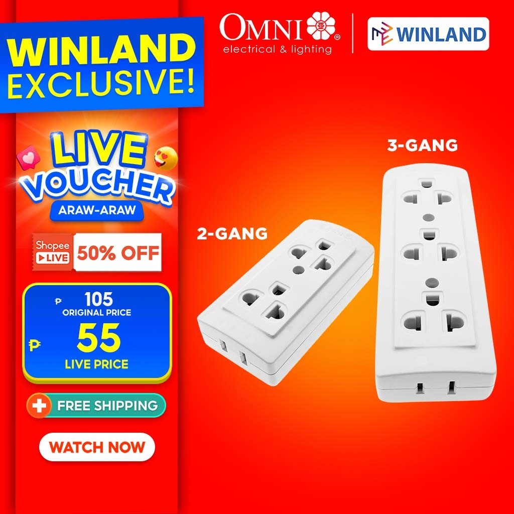 Omni By Winland Surface Convenience Outlet W Ground 2 Gang And 3 Gang 10a 250v~ Wsg 002 Wsg 003 4393