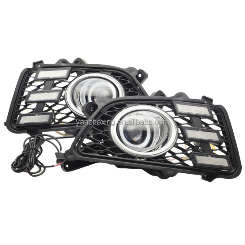 Front Bumper LED Angel Eye Fog Lamp LED Daytime Running Light DRL+Fog