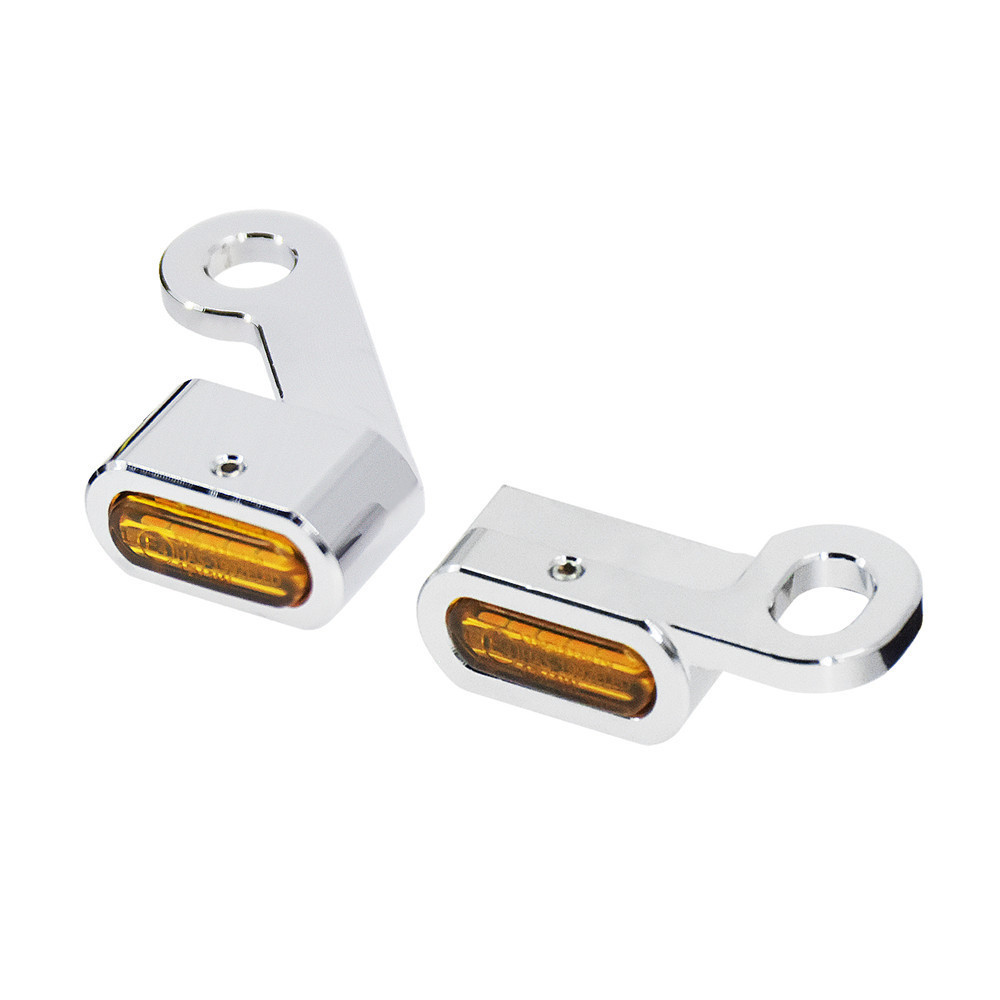 2 Pcs Motorcycle LED Turn Signal Indicator Light Black Chrome For ...