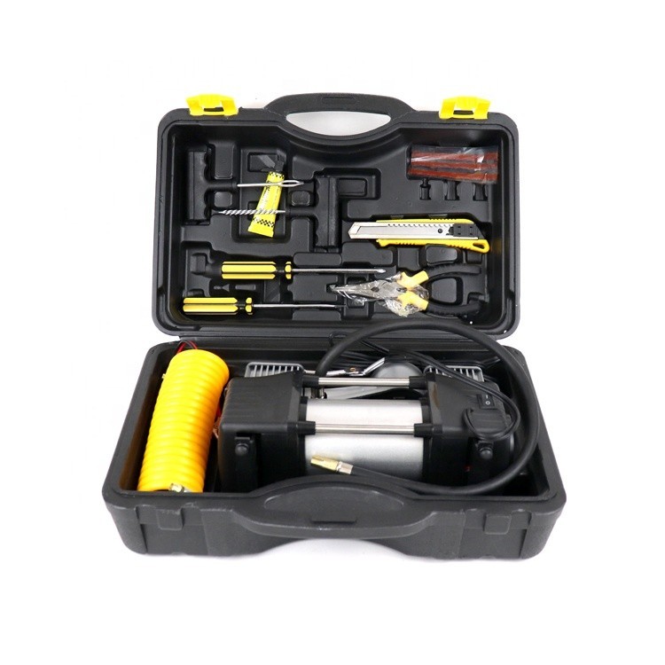 Heavy Duty Double cylinder tyre inflator portable mini air pump dc 12v ...