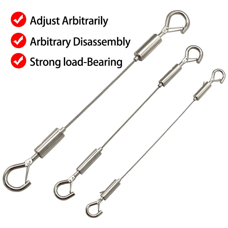Adjustable Automatic Wire Rope Spring Hook clothesline Picture Hanging ...