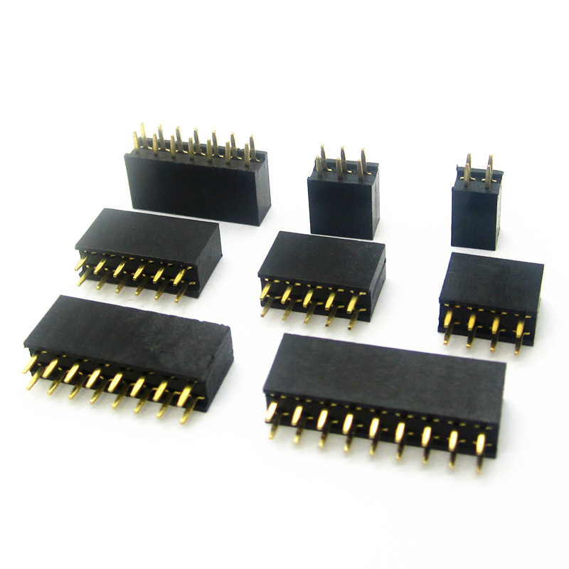 100pcs 2.54mm baris ganda perempuan 2-40p Breakaway PCB papan Pin ...