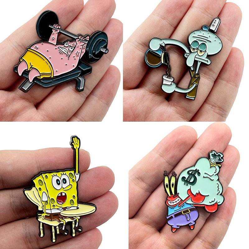 SpongeBob SquarePants Cute Lapel Pins Cartoon Enamel Pin for Backpacks ...