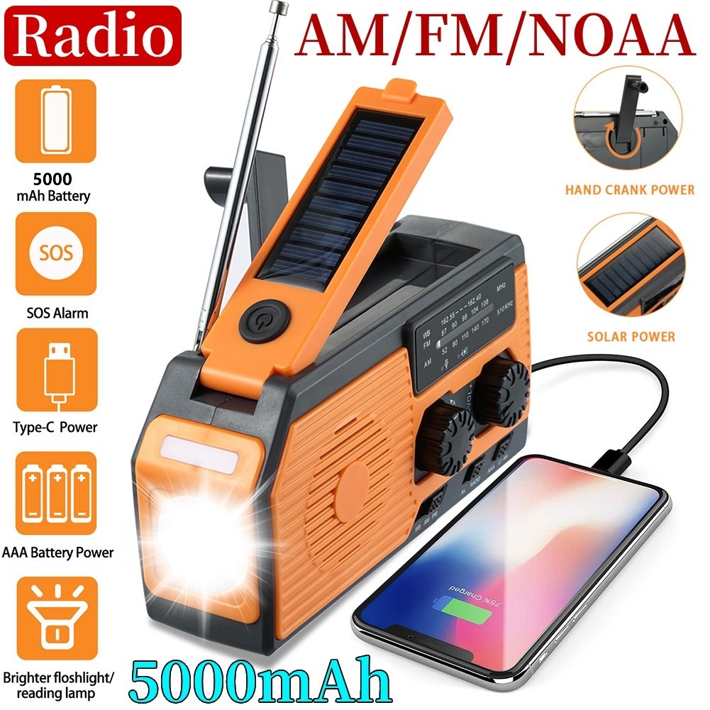 Hand Crank Radio Portable AM/FM NoAA Weather Radios Emergency Crank