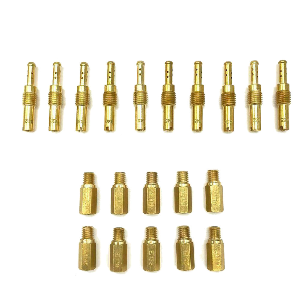 ♚10Pcs Carburetor Main Jet Kit & 10Pcs Slow/Pilot Jet for Keihin PWK PE