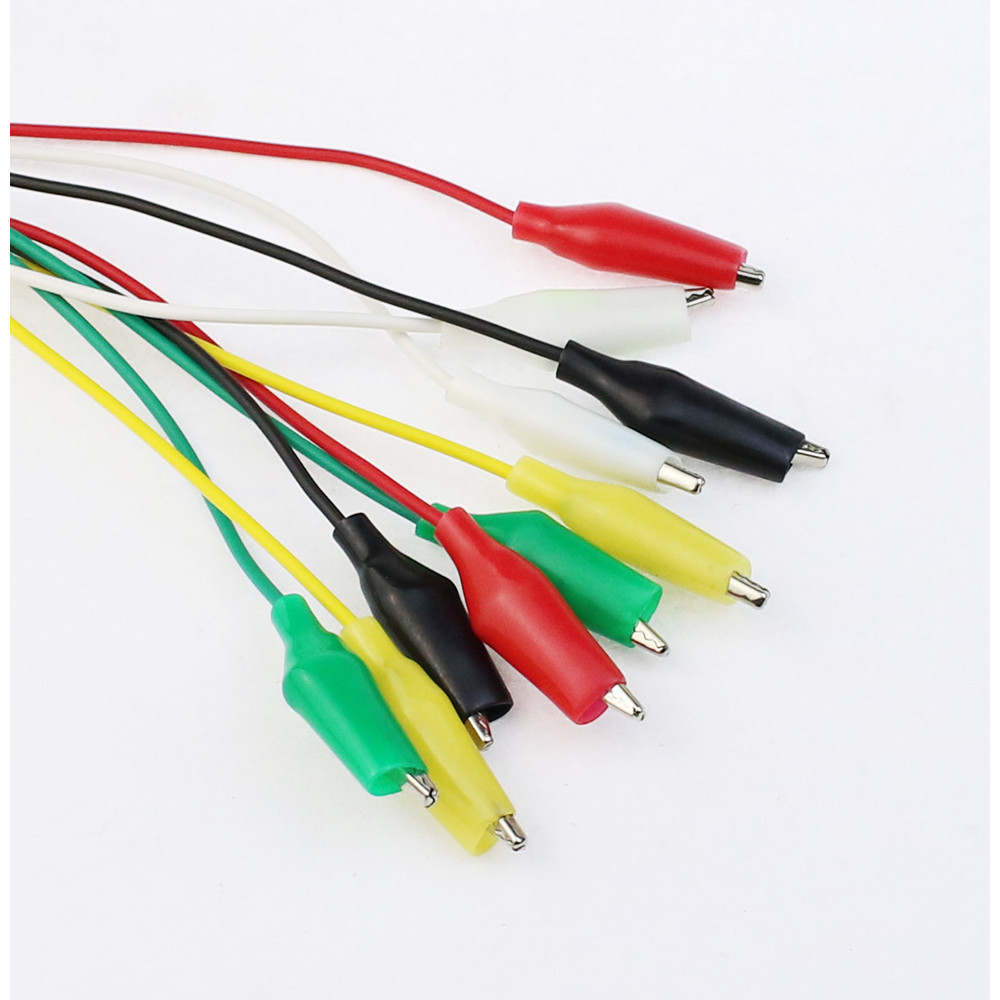 10Pcs 5 colors 30cm length double-ended alligator clips jumper wire ...
