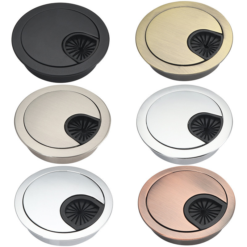 ☞Zinc Alloy Round Table Hole Cover Wire Outlet Port Computer PC Desk ...