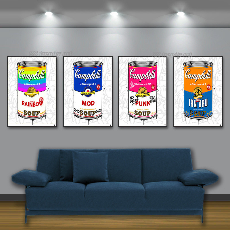 ☋Campbell's MOD Rainbow Punk Irn-Bru Soup Canvas Posters Print Color ...