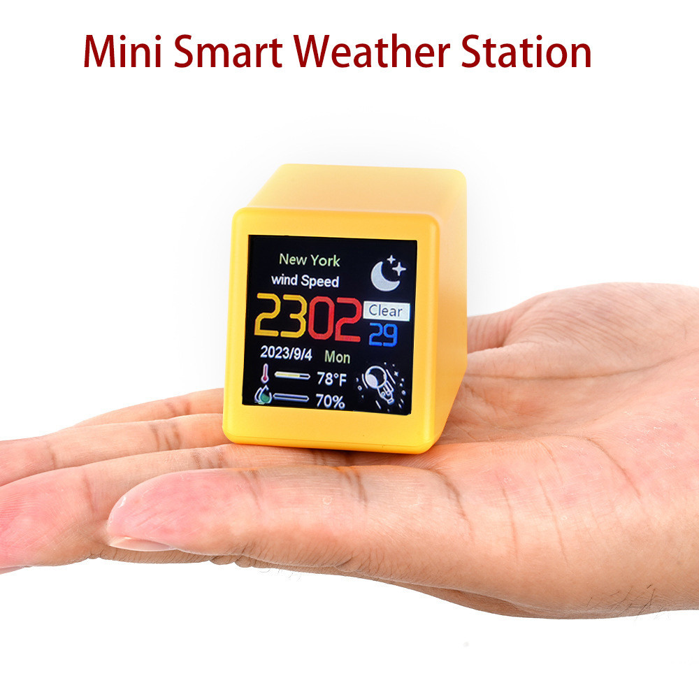 MINI Size Smart WIFI Weather Forecast Station Clock for Gaming Desktop ...