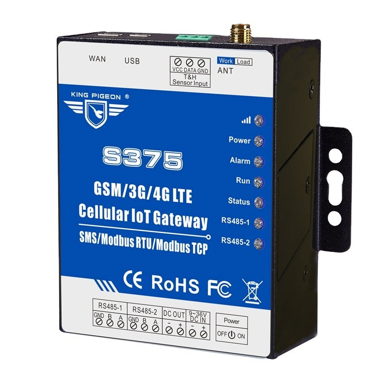 IOT RJ45 AM2301 USB 2 RS485 320 Extend I/O tags Modbus MQTT IOT Gateway ...