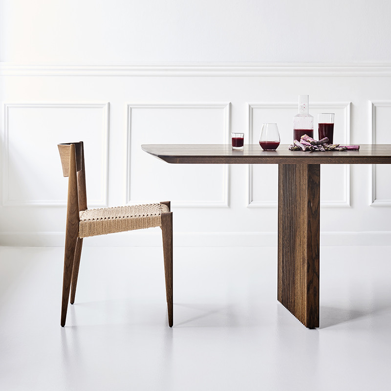 Nordic designer solid wood dining table size household rectangular ...