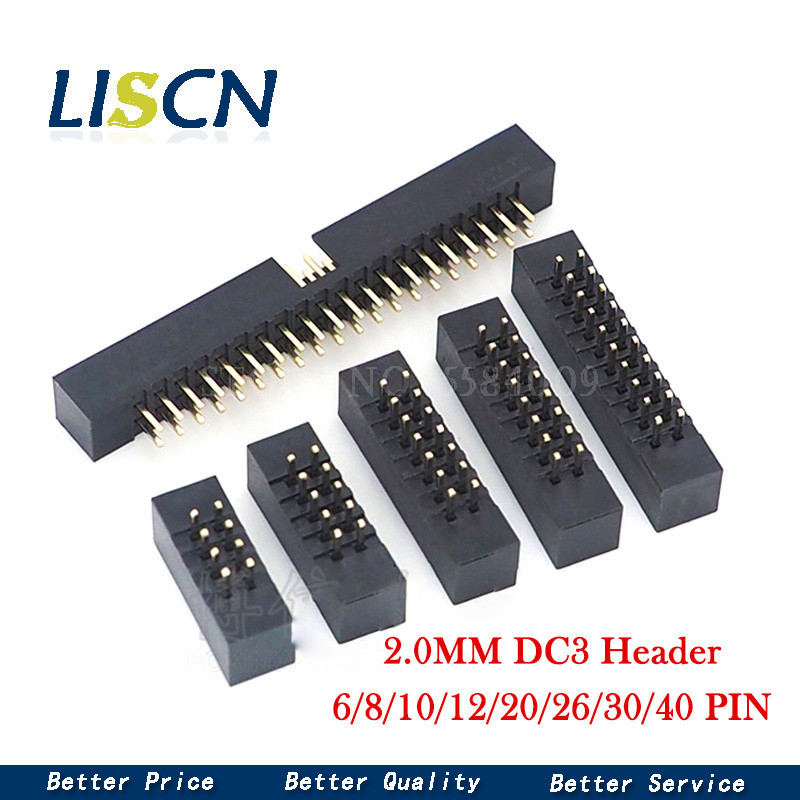 10pcs dip 6/10/20/26/34/40 PIN 2.0MM pitch MALE SOCKET straight idc box ...