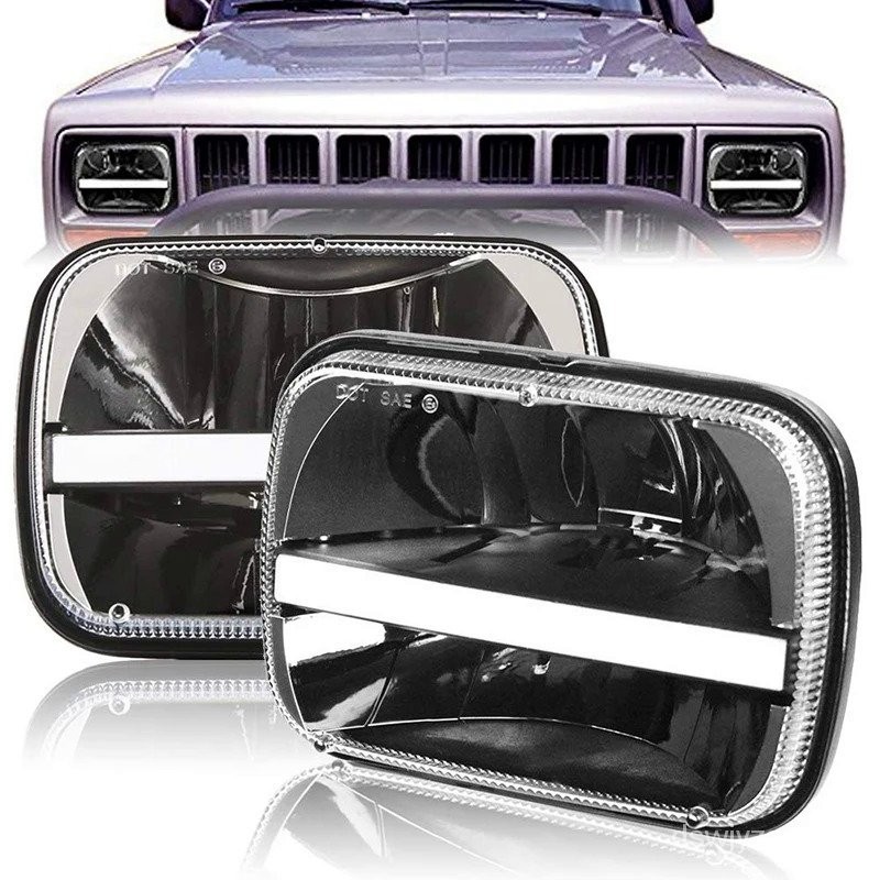 OVOVS High Low Beam Headlamp 5x7 7x6 Inch Square Led Headlight for Jeep ...