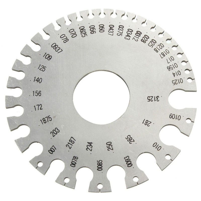 Stainless Steel Round AWG SWG Wire Thickness Ruler Gauge Diameter Tool