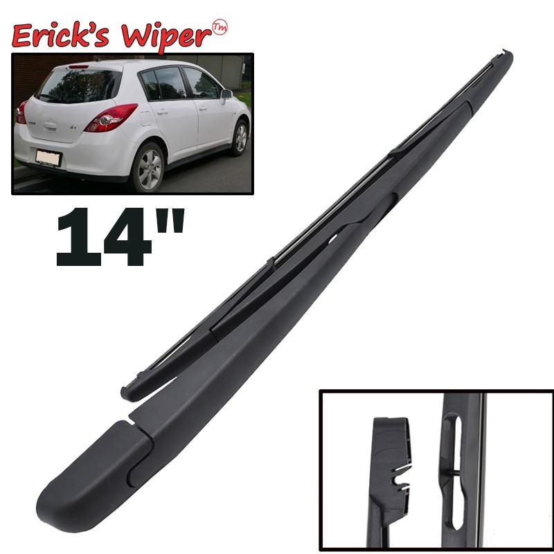 Erick's Wiper 14" Rear Wiper Blade & Arm Set Kit For Nissan Tiida C11