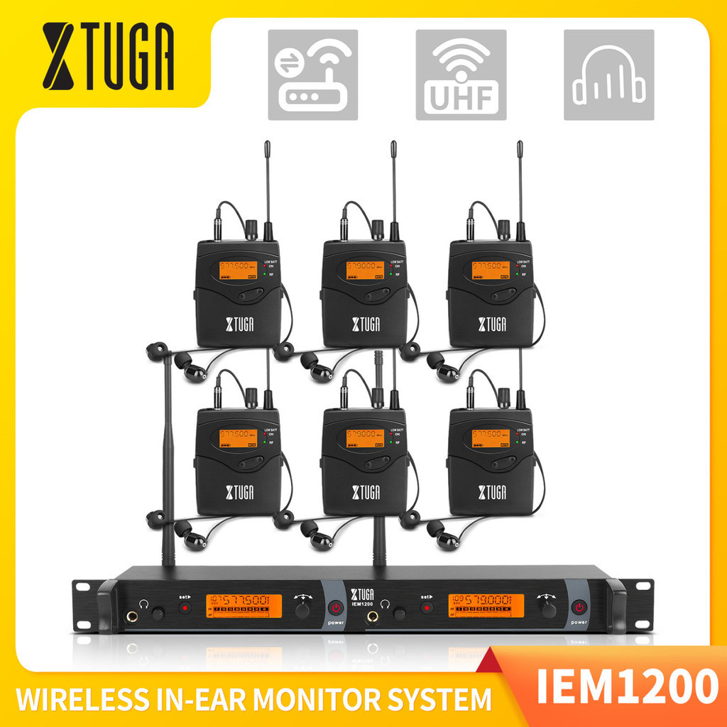 XTUGA IEM1200 UHF Wireless In Ear Monitor System SR2050 Type 2 Channel
