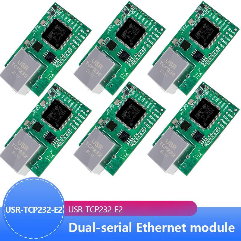 ☄6pcs USR-TCP232-E2 Pin Type Serial UART TTL to LAN Ethernet Module 2 ...