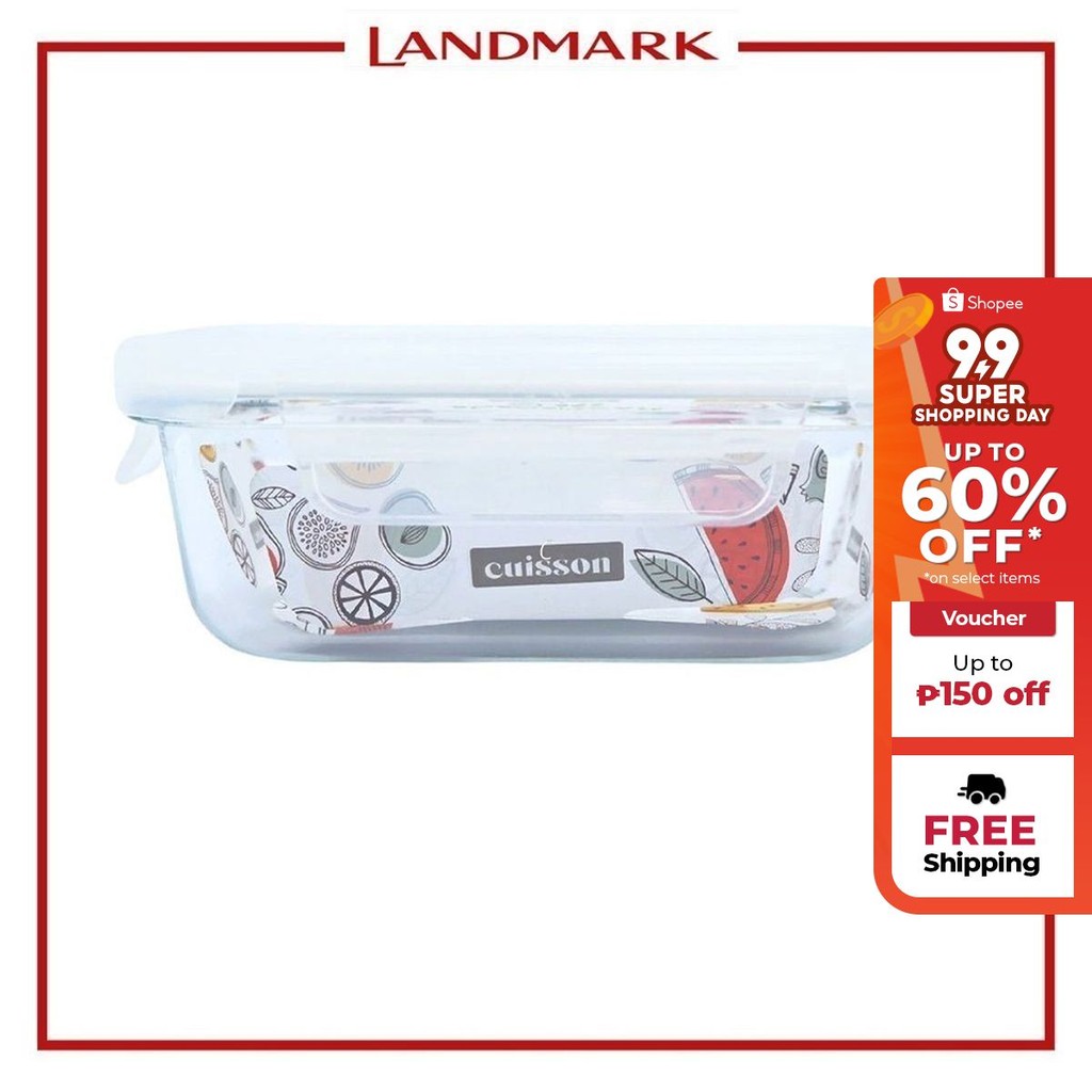 Cuisson Rectangle Glass Food Container 180ml With Lid - White | Shopee ...