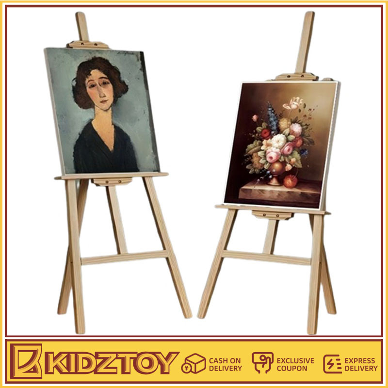 Wood Frame Painting Display Stand Adjustable 1-1.6 m Stand Wood Frame ...