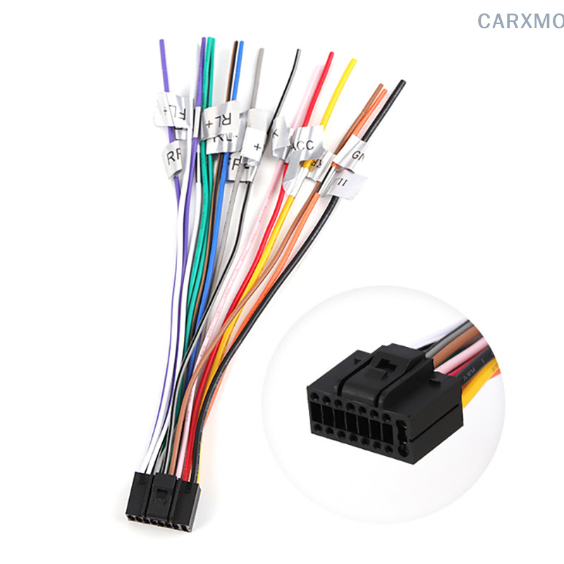☯Universal Power Horn Wire Plug 16 Pins Car Audio Wiring Harness