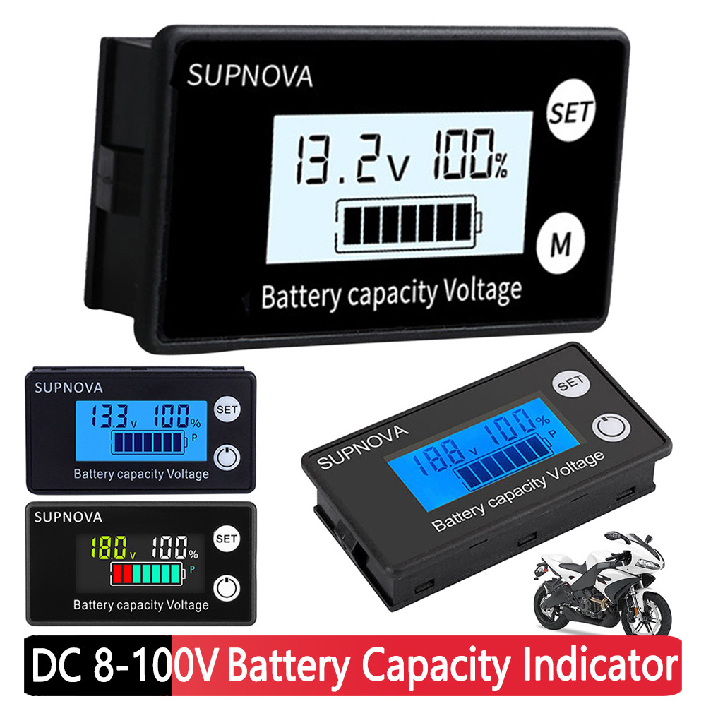 ☄LCD Digital Electricity Meter Leadacid Lithium LiFe PO4 Voltmeter