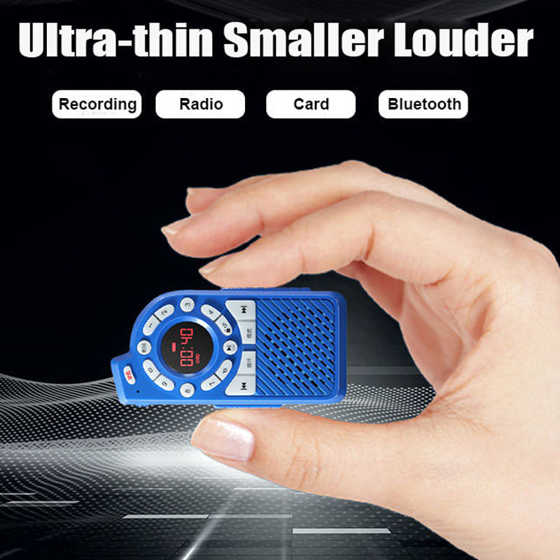 ☝Mini Pocket FM Radio Bluetooth 5.0 Speaker Recorder HIFI Music Player ...